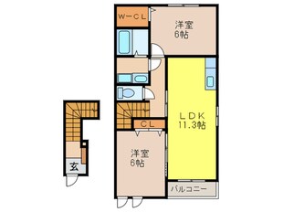 グレイシャス高尾Bの物件間取画像